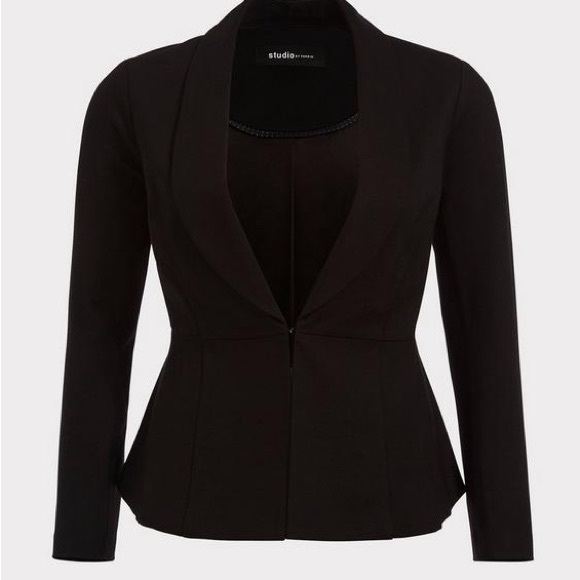 torrid Jackets & Blazers - Torrid Studio Luxe Ponte Peplum Blazer Size 2